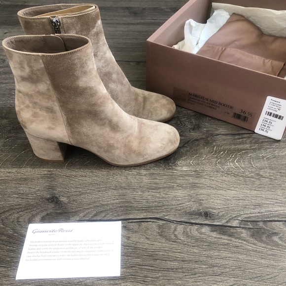 Gianvito Rossi Shoes - Gianvito Rossi suede Margaux mid bootie, 36.5